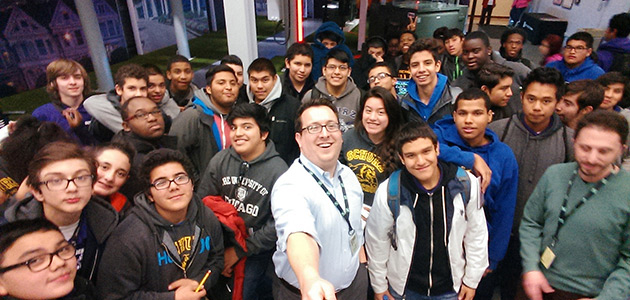 A group of students taking a selfie